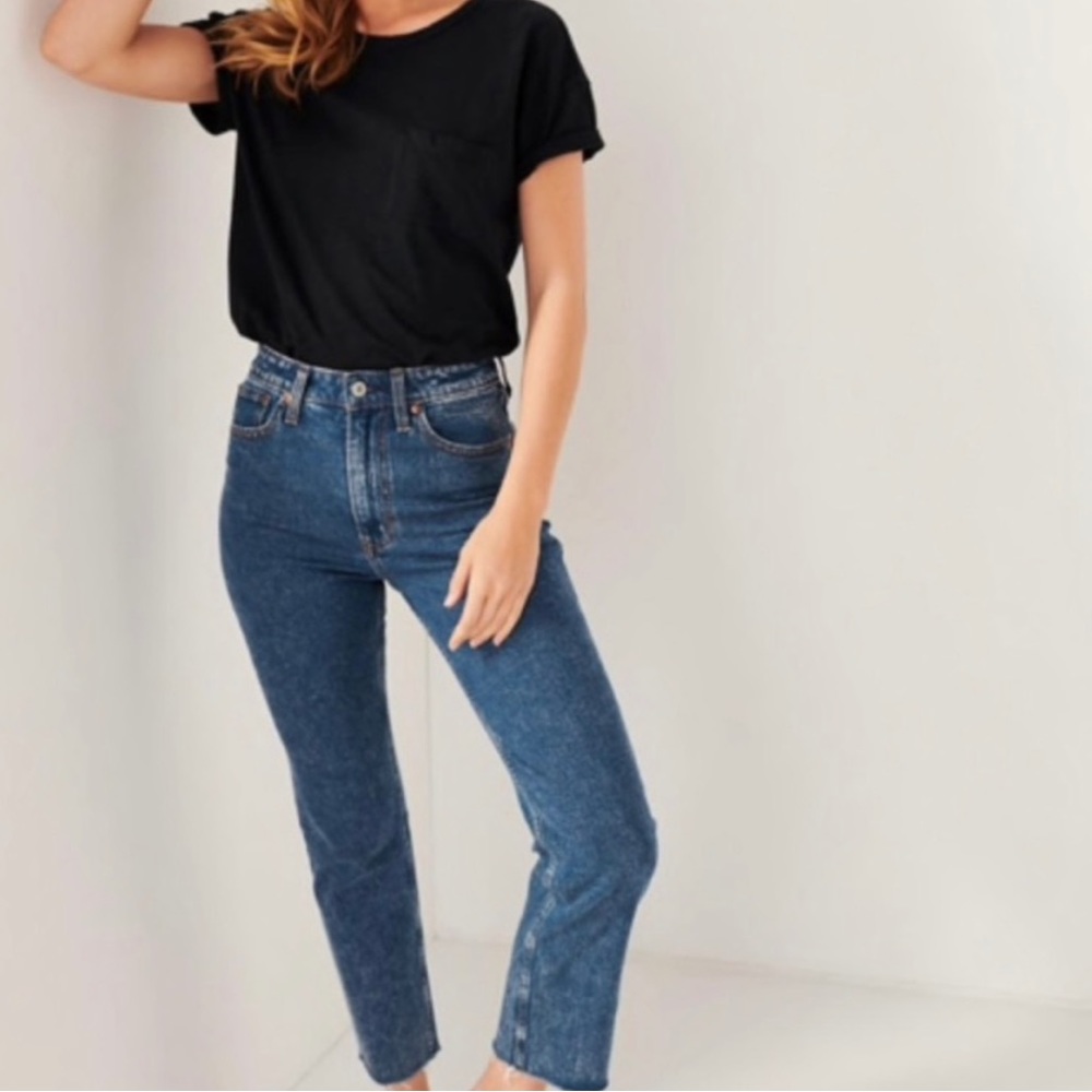 Abercrombie & Fitch Zoe natural rise ankle straight Jean